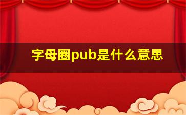 字母圈pub是什么意思