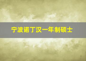 宁波诺丁汉一年制硕士