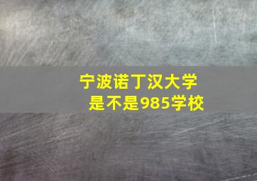 宁波诺丁汉大学是不是985学校