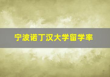 宁波诺丁汉大学留学率