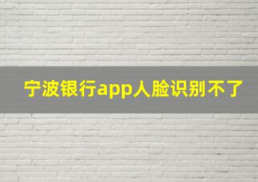 宁波银行app人脸识别不了