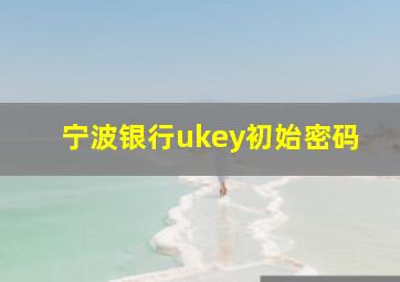 宁波银行ukey初始密码