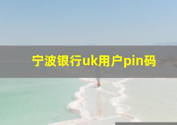 宁波银行uk用户pin码