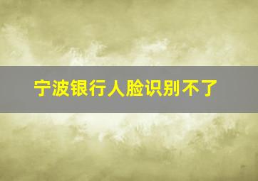 宁波银行人脸识别不了