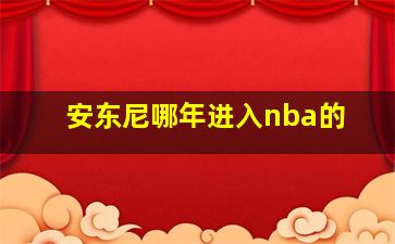 安东尼哪年进入nba的