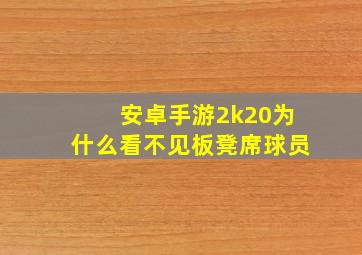 安卓手游2k20为什么看不见板凳席球员