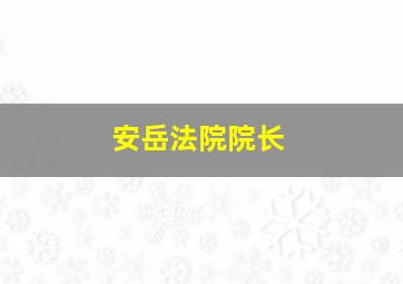 安岳法院院长