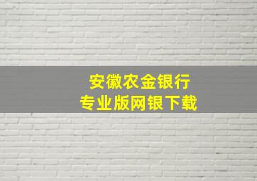 安徽农金银行专业版网银下载