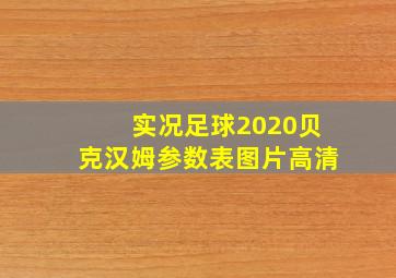 实况足球2020贝克汉姆参数表图片高清