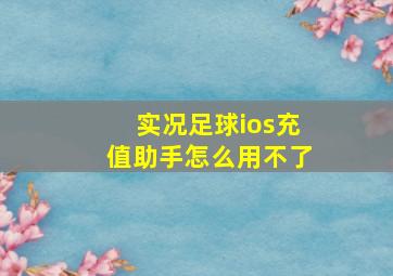 实况足球ios充值助手怎么用不了