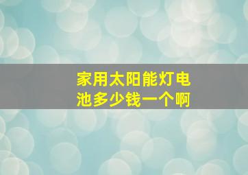 家用太阳能灯电池多少钱一个啊