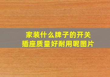 家装什么牌子的开关插座质量好耐用呢图片