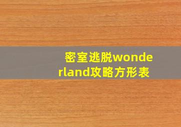 密室逃脱wonderland攻略方形表