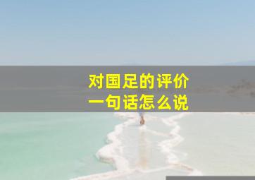 对国足的评价一句话怎么说