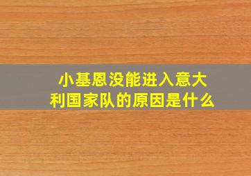 小基恩没能进入意大利国家队的原因是什么