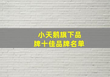 小天鹅旗下品牌十佳品牌名单