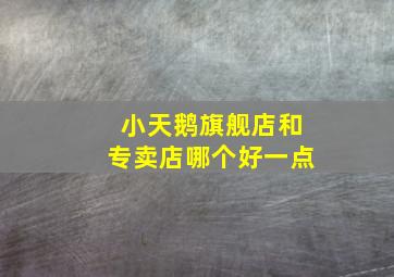 小天鹅旗舰店和专卖店哪个好一点