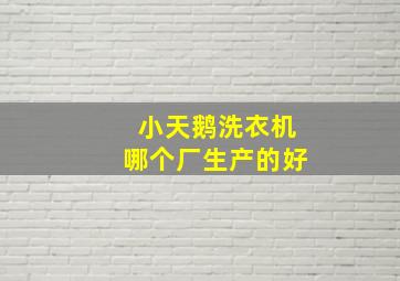 小天鹅洗衣机哪个厂生产的好