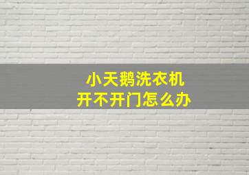 小天鹅洗衣机开不开门怎么办