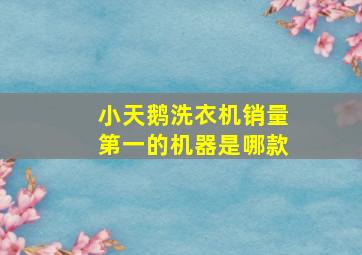 小天鹅洗衣机销量第一的机器是哪款