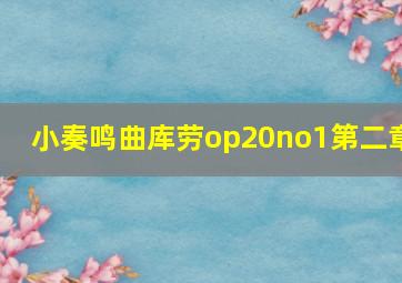 小奏鸣曲库劳op20no1第二章