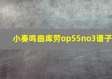 小奏鸣曲库劳op55no3谱子