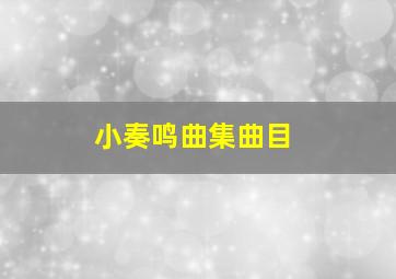 小奏鸣曲集曲目