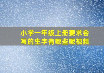 小学一年级上册要求会写的生字有哪些呢视频