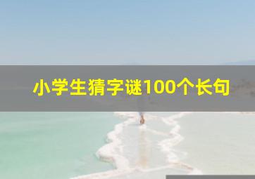 小学生猜字谜100个长句