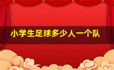 小学生足球多少人一个队