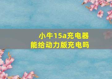 小牛15a充电器能给动力版充电吗