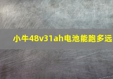 小牛48v31ah电池能跑多远