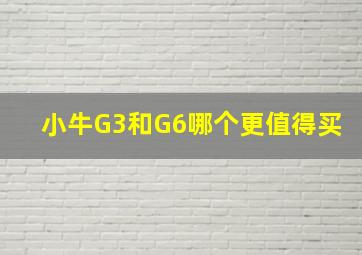 小牛G3和G6哪个更值得买