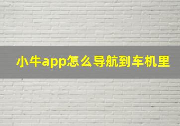 小牛app怎么导航到车机里