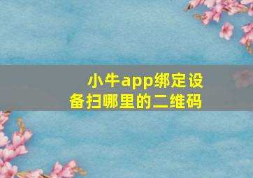 小牛app绑定设备扫哪里的二维码