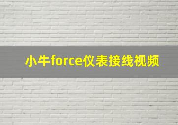 小牛force仪表接线视频