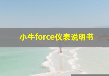 小牛force仪表说明书