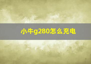 小牛g280怎么充电