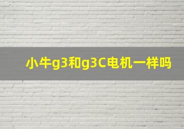 小牛g3和g3C电机一样吗