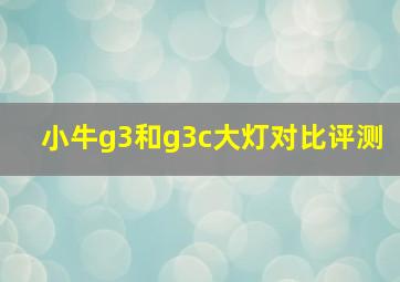 小牛g3和g3c大灯对比评测