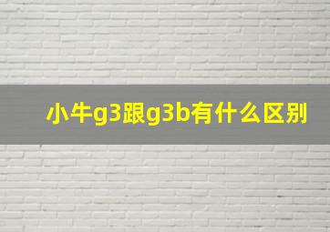 小牛g3跟g3b有什么区别