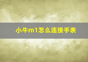 小牛m1怎么连接手表