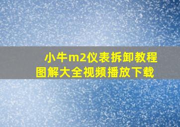 小牛m2仪表拆卸教程图解大全视频播放下载