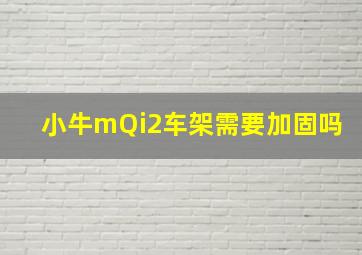 小牛mQi2车架需要加固吗