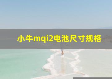 小牛mqi2电池尺寸规格