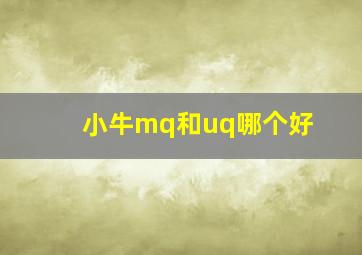 小牛mq和uq哪个好