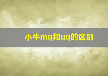 小牛mq和uq的区别