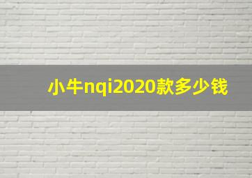 小牛nqi2020款多少钱