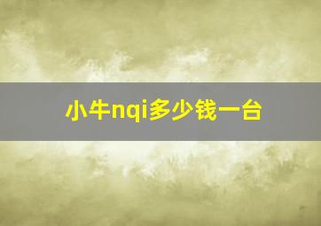 小牛nqi多少钱一台