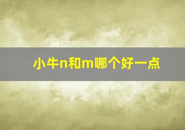 小牛n和m哪个好一点